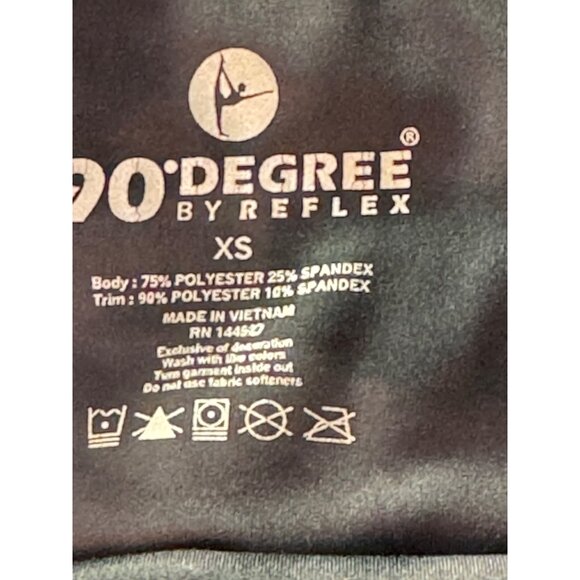 90 Degree By Reflex Black Camo High-Waisted Compression Leggings XS Polyester & - Picture 4 of 6